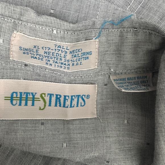 City Streets Mens Vintage Single Needle Tailoring Gray Shirt Size XL Tall Defect - Picture 2 of 11